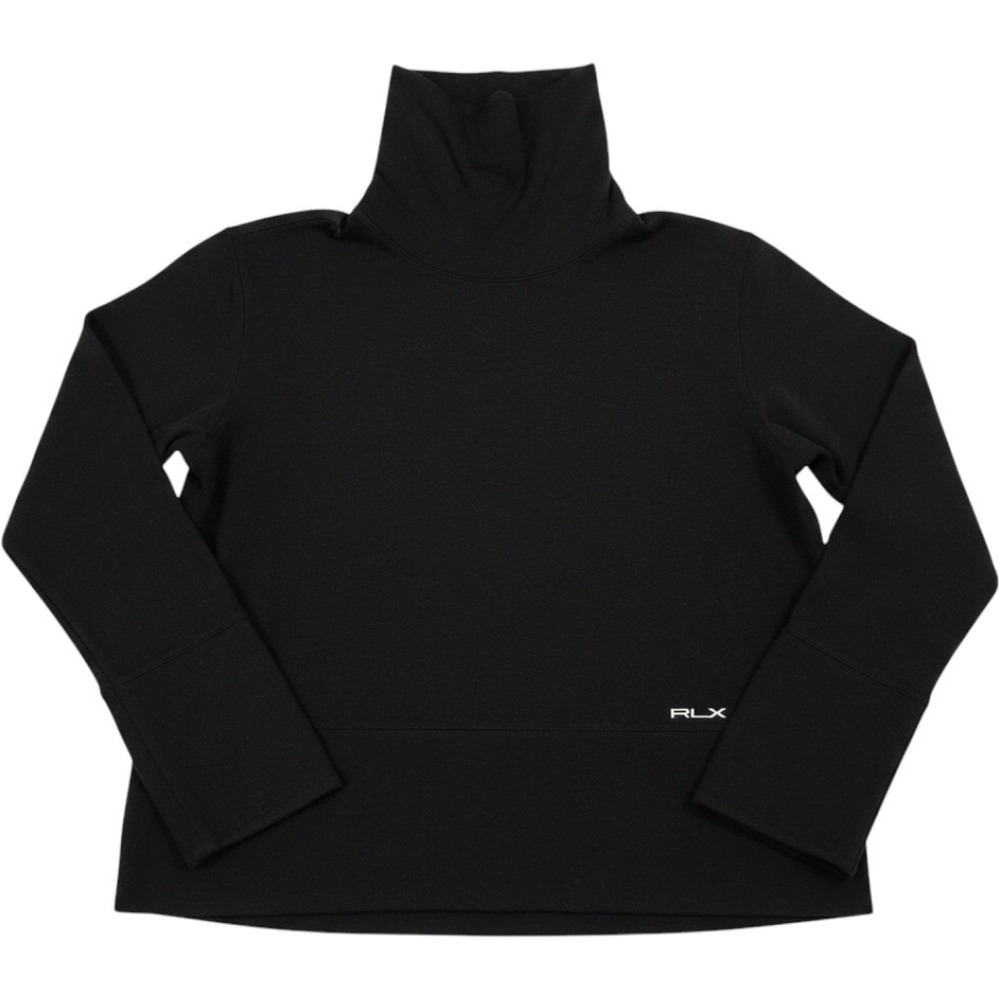 RLX Ralph Lauren Womens Black Long Sleeve Turtleneck Top Small Activewear Logo